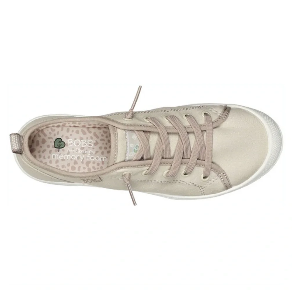 BOBS Sketchers Beyond Simply Earthy Tan Laced Slip On Canvas Sneakers Size 11